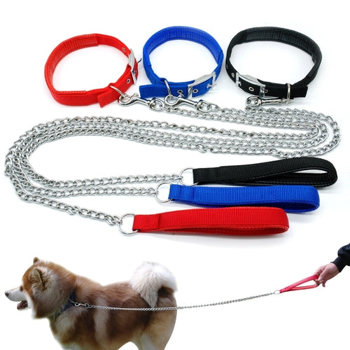 Nylon Dog Collar Pet Dog Chain Leash Walking Lead HappyPattes