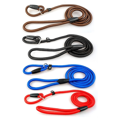 Nylon Dog Leash Adjustable Training P Collar Lead HappyPattes