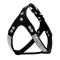 Soft Suede Leather Puppy Dog Harness Rhinestone HappyPattes