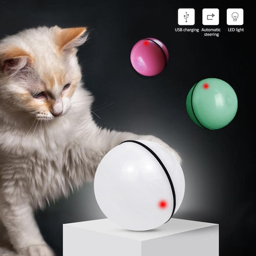 LED Laser Electronic Rolling Pet Funny Cat Toy Ball HappyPattes